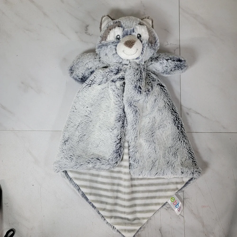 Ebba Rocko Racoon luvster Lovey Baby Security Blanket Boys or Girls Woodland Toy